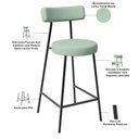 Ver imagem 4 de Kit 04 Banquetas Baixa Bar Cozinha Sala de Jantar Aço Milão L02 Linho Verde Menta - Lyam Decor