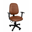 Ver imagem 1 de Cadeira Escritório Ergonômica NR17 Executiva Work Comfort Giratória Corino Costura com Rodízios