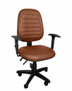 Ver imagem 1 de Cadeira Escritório Ergonômica NR17 Executiva Work Comfort Giratória Corino Costura com Rodízios
