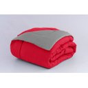 Ver imagem 5 de KIT EDREDOM CASAL QUEEN JOGO DE CAMA 06 PEÇAS ACONCHEGO DUPLA FACE CASA DONA VERMELHO E CINZA