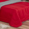 KIT EDREDOM CASAL QUEEN JOGO DE CAMA 06 PEÇAS ACONCHEGO DUPLA FACE CASA DONA VERMELHO E CINZA - 3