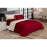 KIT EDREDOM CASAL QUEEN JOGO DE CAMA 06 PEÇAS ACONCHEGO DUPLA FACE CASA DONA VERMELHO COM PALHA - 1