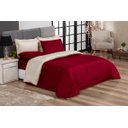 Ver imagem 1 de KIT EDREDOM CASAL QUEEN JOGO DE CAMA 06 PEÇAS ACONCHEGO DUPLA FACE CASA DONA VERMELHO COM PALHA