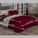 Ver imagem 6 de KIT EDREDOM CASAL QUEEN JOGO DE CAMA 06 PEÇAS ACONCHEGO DUPLA FACE CASA DONA VERMELHO COM PALHA