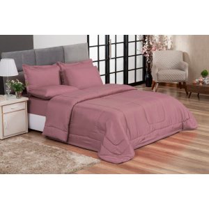 KIT EDREDOM CASAL QUEEN JOGO DE CAMA 06 PEÇAS ACONCHEGO DUPLA FACE CASA DONA ROSÉ