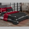 KIT EDREDOM CASAL QUEEN JOGO DE CAMA 06 PEÇAS ACONCHEGO DUPLA FACE CASA DONA PRETO E VERMELHO - 6