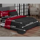 Ver imagem 6 de KIT EDREDOM CASAL QUEEN JOGO DE CAMA 06 PEÇAS ACONCHEGO DUPLA FACE CASA DONA PRETO E VERMELHO