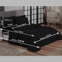 Ver imagem 6 de KIT EDREDOM CASAL QUEEN JOGO DE CAMA 06 PEÇAS ACONCHEGO DUPLA FACE CASA DONA PRETO