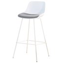 Ver imagem 2 de Kit 2 Banquetas Altas Medelín Rivatti Estofada em Polipropileno Branco e Cinza Mecla Base Aço