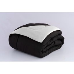 KIT EDREDOM CASAL QUEEN JOGO DE CAMA 06 PEÇAS ACONCHEGO DUPLA FACE CASA DONA PRETO E BRANCO - 5
