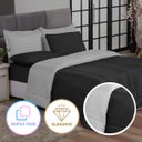 Ver imagem 4 de KIT EDREDOM CASAL QUEEN JOGO DE CAMA 06 PEÇAS ACONCHEGO DUPLA FACE CASA DONA PRETO E BRANCO