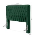 Ver imagem 4 de Cabeceira Cama Casal Estofada 1,40 Cm - Inca Veludo Verde