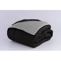 KIT EDREDOM CASAL QUEEN JOGO DE CAMA 06 PEÇAS ACONCHEGO DUPLA FACE CASA DONA CINZA E PRETO - 5