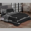 Ver imagem 6 de KIT EDREDOM CASAL QUEEN JOGO DE CAMA 06 PEÇAS ACONCHEGO DUPLA FACE CASA DONA CINZA E PRETO