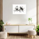 Ver imagem 1 de Quadro Decorativo Flores Gráfico - 50x70cm:moldura Branca
