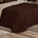 Ver imagem 3 de KIT EDREDOM CASAL QUEEN JOGO DE CAMA 06 PEÇAS ACONCHEGO DUPLA FACE CASA DONA MARROM E BEGE
