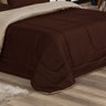 KIT EDREDOM CASAL QUEEN JOGO DE CAMA 06 PEÇAS ACONCHEGO DUPLA FACE CASA DONA MARROM E BEGE - 3