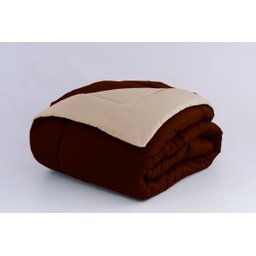 KIT EDREDOM CASAL QUEEN JOGO DE CAMA 06 PEÇAS ACONCHEGO DUPLA FACE CASA DONA MARROM E BEGE - 5