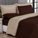 Ver imagem 2 de KIT EDREDOM CASAL QUEEN JOGO DE CAMA 06 PEÇAS ACONCHEGO DUPLA FACE CASA DONA MARROM E BEGE