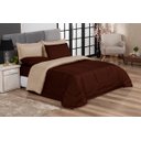 Ver imagem 1 de KIT EDREDOM CASAL QUEEN JOGO DE CAMA 06 PEÇAS ACONCHEGO DUPLA FACE CASA DONA MARROM E BEGE