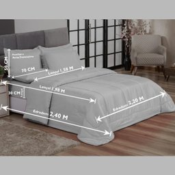 KIT EDREDOM CASAL QUEEN JOGO DE CAMA 06 PEÇAS ACONCHEGO DUPLA FACE CASA DONA BRANCO - 6