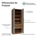 Ver imagem 3 de Guarda-Roupa Modulado 2 Portas 2 Gavetas 4 Prateleiras Rustic/Crema Neo Madesa
