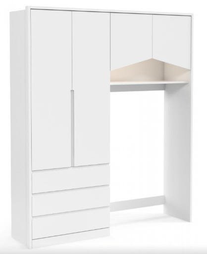 Guarda-Roupa Roupeiro Baby House - Mdf - Matic - Branco Soft Naturale - 1