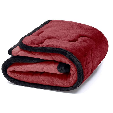 Edredom Plush para Pet Bouton Microfibra Flannel Dupla Face 80cm X 90cm Vermelho