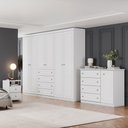 Ver imagem 1 de Conjunto Quarto Casal Guarda Roupa 6 Pts, Cômoda e 2 Mesa Cabeceira Amy Casa 812