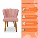 Ver imagem 5 de Cadeira de Jantar Pétala Estofada Pés Palito Veludo Rosê - Montanaris Decor
