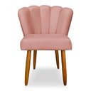 Ver imagem 1 de Cadeira de Jantar Pétala Estofada Pés Palito Veludo Rosê - Montanaris Decor