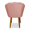 Ver imagem 3 de Cadeira de Jantar Pétala Estofada Pés Palito Veludo Rosê - Montanaris Decor