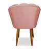 Cadeira de Jantar Pétala Estofada Pés Palito Veludo Rosê - Montanaris Decor - 3