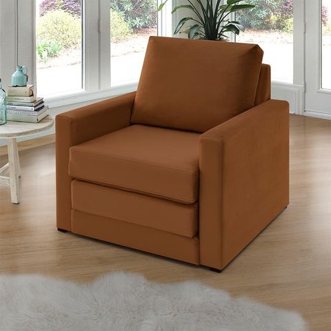 Poltrona Simi 2 em 1 Poltrona Cama Terracota Estofama