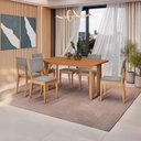 Ver imagem 1 de Conjunto Sala de Jantar Dora em Madeira Maciça 6 Cadeiras Boucle Cinza