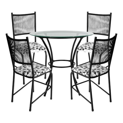 Conjunto Mesa com 4 Cadeiras Lugo para Cozinha ou Jantar