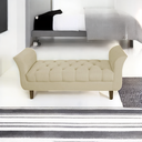 Ver imagem 2 de Recamier Puff Banco Namoradeira Sofá Sala 02 Lugares 150cm Grécia Corano Bege - Incasa Decor