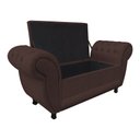Ver imagem 3 de Divã Recamier Com Baú Grécia 1,55 Cm Suede Marrom