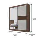 Ver imagem 3 de Guarda Roupa Mdf Atenas Ripado 2 Portas Espelho Castanho Off