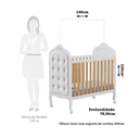 Ver imagem 2 de Kit Peroba Berço Elô Branco/Amendoa + Capitonê Corino Branco