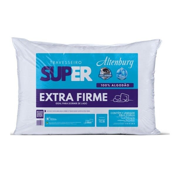 Travesseiro Super Extra Firme 48cm X 68cm 100% Algodão Altenburg - 1