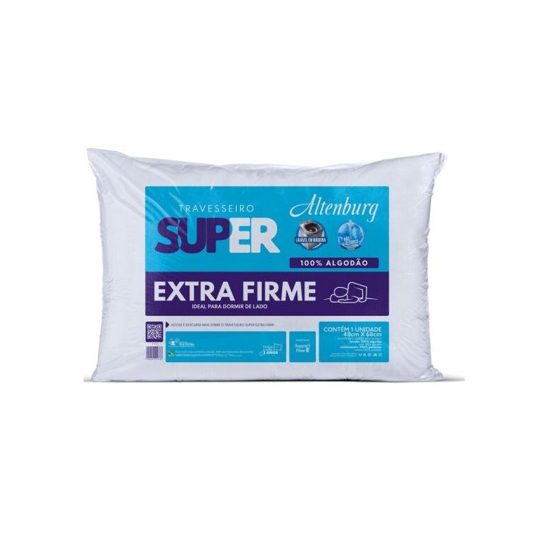 Travesseiro Super Extra Firme 48cm X 68cm 100% Algodão Altenburg