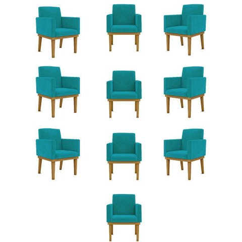 Kit 10 Poltronas Reforçada - Azul Turquesa