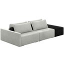 Ver imagem 1 de Sofá Ilha Modular para Sala 232cm com Puff Dublin K01 Linho Cinza e Sintético Preto - Lyam Decor