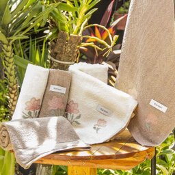 Jogo de Toalhas de Banho Gigante Karsten 5 peças Yana - Marrom/Palha - 1