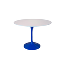 Ver imagem 2 de Mesa de Jantar Saarinen Redonda 120 Cm Tampo Laca Branca Base Azul - Azul