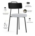 Ver imagem 4 de Mesa Retangular Alina 200cm Cinamomo Champanhe com 8 Cadeiras Barcelona N01 Couríssimo Preto Linho