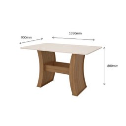 Conjunto Mesa Sala Jantar 6 Cadeiras 1,35m Eslovenia Amêndoa - 3