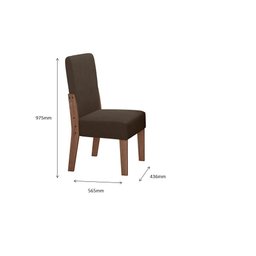 Conjunto Mesa Sala Jantar 6 Cadeiras 1,35m Eslovenia Amêndoa - 4