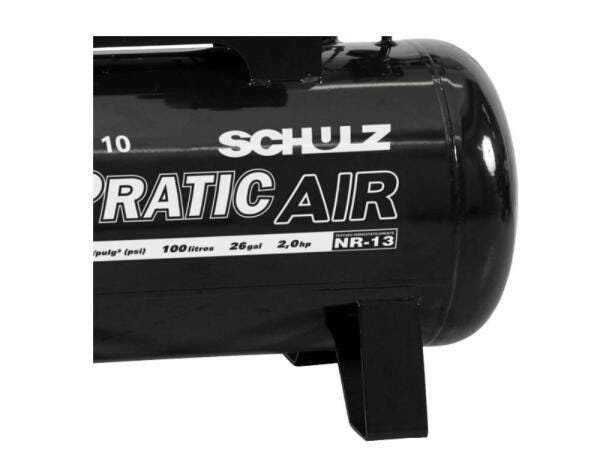 Compressor De Ar Schulz Csv 10/100 Pratic Air 10 Pés 100 Litros 2Hp Monofásico - 10
